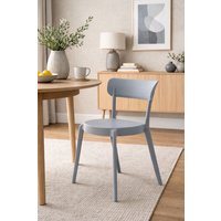 Fusion Living Plastic Bistro Dining Chair in Light Grey