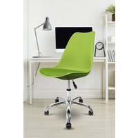 Fusion Living Soho Plastic Dining Chair with Swivel Base in Green
