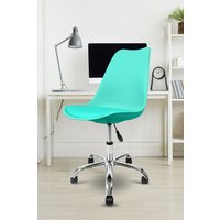 Fusion Living Soho Plastic Dining Chair with Swivel Base in Aqua