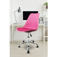 Fusion Living Soho Plastic Dining Chair with Swivel Base in Bright Pink