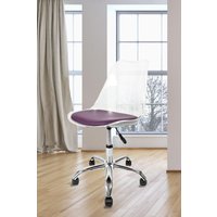 Fusion Living Soho Clear Plastic Dining Chair with Swivel Base in Aubergine