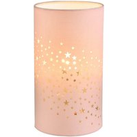 Happy Homewares Modern Stars Decorated Children/Kids Cotton Bedside Table Light in Pink