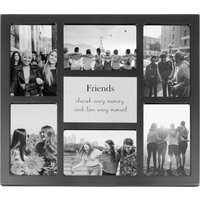 Happy Homewares Modern Black Multi Collage Picture Friends with Family Wording & Cute Phrase
