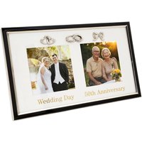 Happy Homewares 50th Anniversary & Wedding Frame with Silver & Black Icons