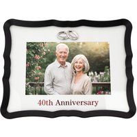 Happy Homewares 40th Anniversary Landscape 4x6 Frame with Red Text & Silver Rings