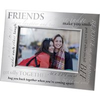 Happy Homewares Modern Collage Friends Themed Picture Frame in Brushed Silver Finish