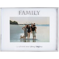 Happy Homewares Silver Family 4x6 Picture Frame - Wall or Table Use