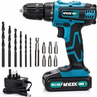 MYLEK 18V Cordless Li-ion Drill & Screwdriver Set With 13 Piece Accessory Kit in Blue