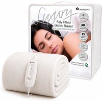 Homefront Electric Blanket Fitted Heated Bed Mattress Cover Dual Control in White | Size: Double