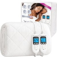 Sweet Dreams Electric Blanket Quilted King Bed Size Heated Mattress Cover in White