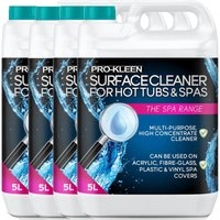 ProKleen Hot Tub, Spa & Whirlpool Antibacterial Surface Cleaner 4 x 5L in Clear