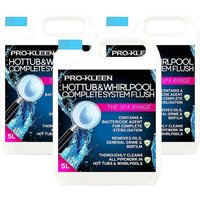 ProKleen Hot Tub & Whirlpool Complete System Flush Cleaner 3 x 5L in Clear