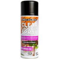 ProKleen Clear Lacquer Spray Protects & Seals Multi Surface Use Matt 1 x 400ml