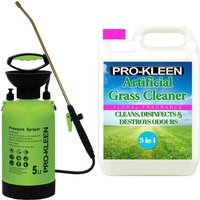 ProKleen 5L Pump Pressure Sprayer & Floral Scent Artificial Grass Cleaner 5L in Pink