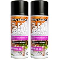 ProKleen Clear Lacquer Spray Protects & Seals Multi Surface Use Matt 2 x 400ml