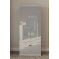 High Gloss 2 Door 2 Drawer Combination Double Wardrobe