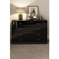 Large 8 Drawer High Gloss Chest Drawers
