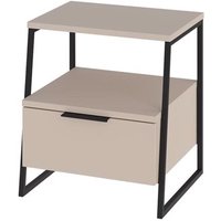 FWStyle Bedside Chest Table 1 Drawer Open Shelf Sandstone in Beige