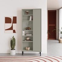 FWStyle 5 Tier Ash Green Curved Bookshelf Storage Unit