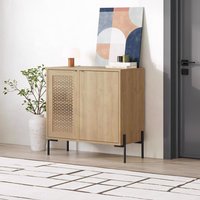 FWStyle 2 Door Sideboard Cabinet Sapphire Oak Modern Design in Brown