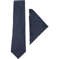 TruClothing Tweed Tie Hankie Vintage Wool Herringbone in Blue