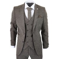 3 Piece Suit Double Breasted Tweed Light 46R