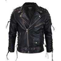 Cow Hide Leather Jacket Cross Zip Biker
