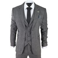 AK Collection Herringbone Tweed 3 Piece Suit 42R