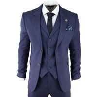 3 Piece Tweed Herringbone Suit Peaky Blinders Classic Tailored 52R