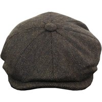 8 Panel Flat Newsboy Grandad Tweed Hat Peaky Blinders Dark