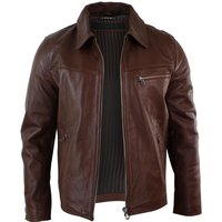 Classic Real Leather Collar Box Jacket