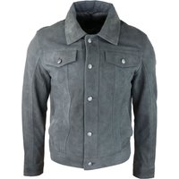 Suede Jacket Leather Biker Vintage Grey