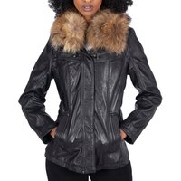 Leather Short Coat Hood