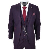 3 Piece Suit Wool Tweed Herringbone 38R