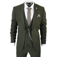 3 Piece Suit Wool Tweed Herringbone 42R