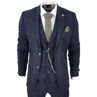 3 Piece Suit Wool Tweed Herringbone 48R