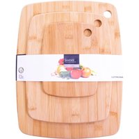 Carter & Clay Bamboo Chopping Board Set 3 Piece in Light Brown | Size: 3 Pack