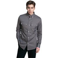 Business Casual Shirt Cotton Long Sleeve Pockets Mid