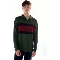 Multicolored Stripe Polo Shirt Cotton Long Sleeve Top