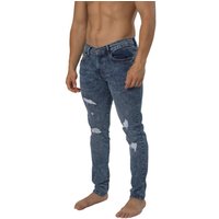 Acid Rain Washed Skinny Distressed Jeans Bright 30R