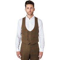 Jarvis Tweed Check Low U Cut Waistcoat