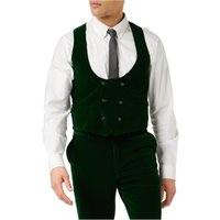 Mak Luxurious Emerald Velvet Low U Cut Waistcoat Elegant Occasions
