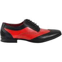 XPOSED Men's Wingtip Brogue Oxford Formal Shoes in Red | Size: 10