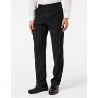 XPOSED Men's Classic Tweed Pinstripe Trousers Timeless Style in Black | Size: 46