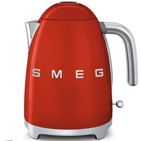 Smeg Kettle & 4-Slice Toaster Set, 50's Style Retro, Stainless Steel, Red