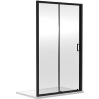 Balterley 6mm Toughened Safety Glass Reversible Sliding Shower Door1000mm in Black