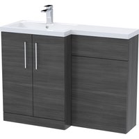 Balterley Bathroom Vanity Basin & WC Unit Left Hand Anthracite 1100mm x 390mm in Grey