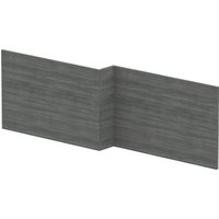 Balterley MFC Reversible ShowerBath Front Panel Woodgrain Anthracite 1700mm in Grey