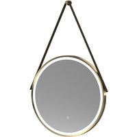 Balterley Round Framed LED Mirror with Demister, 600mm - Brushed Brass/Brown in Metallics