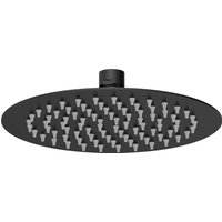 Balterley Round Fixed Head Matt Black 200mm
